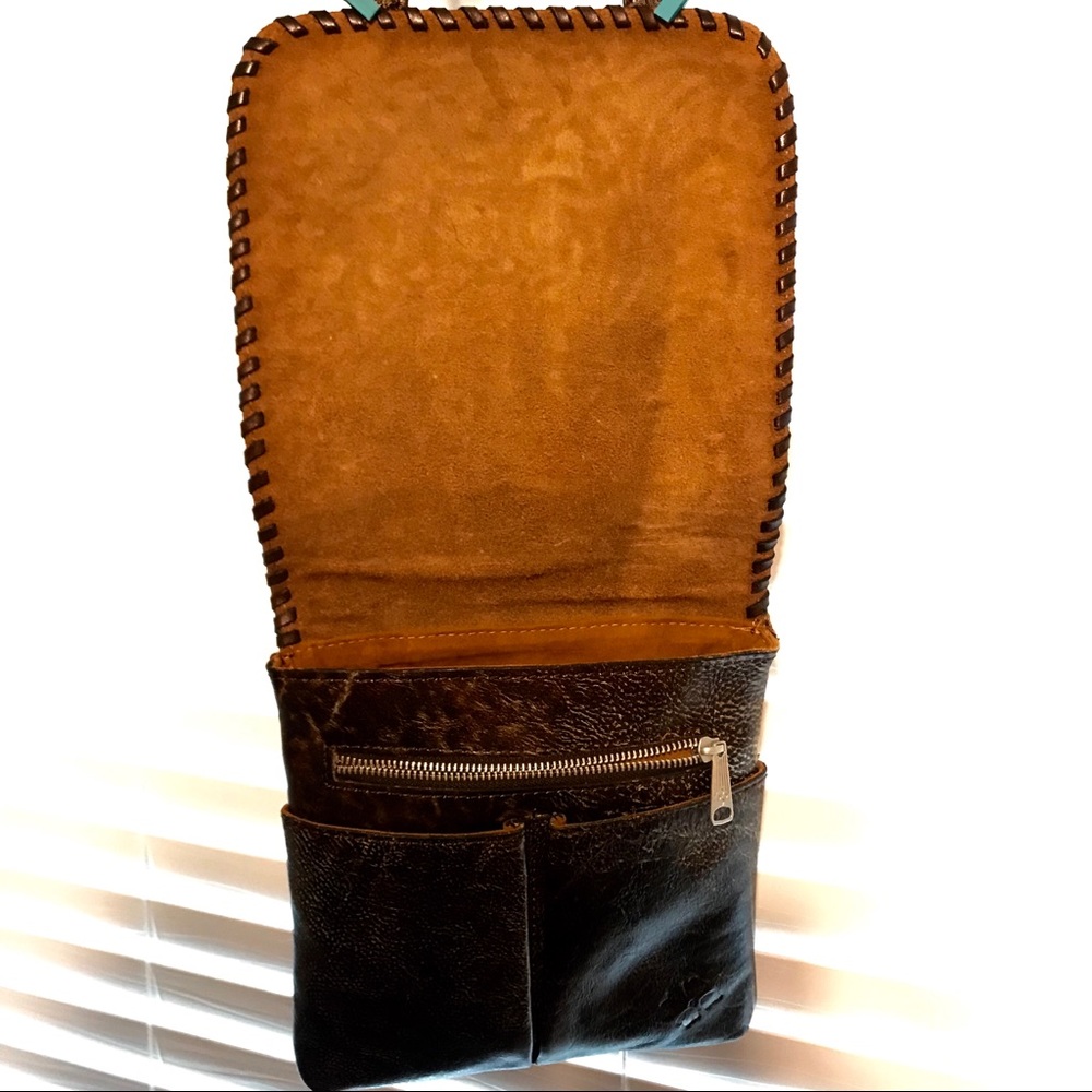 Turquoise Tooled Leather Patricia Nash Crossbody - Picture 4 of 7